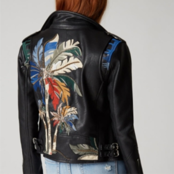 Blank NYC Jackets & Blazers - Blank NYC Vegan Leather Palm Tree Embroider Jacket XS